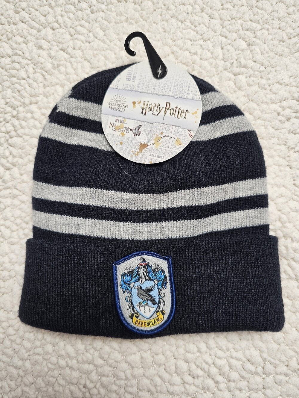 Harry Potter Ravenclaw Beanie NEW Navy Blue & Grey  One Size
